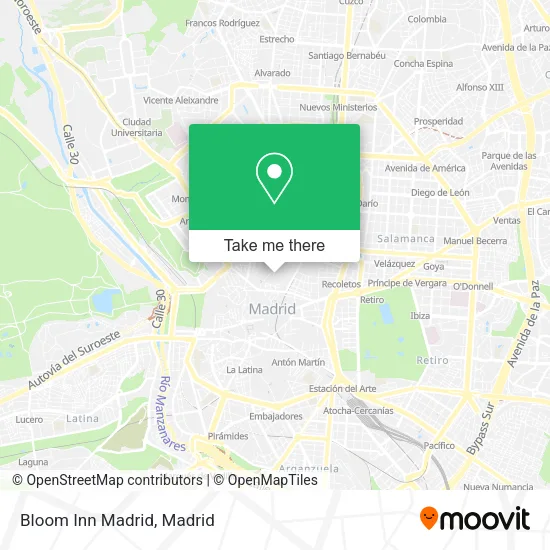 Bloom Inn Madrid map