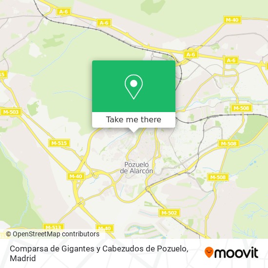 Comparsa de Gigantes y Cabezudos de Pozuelo map