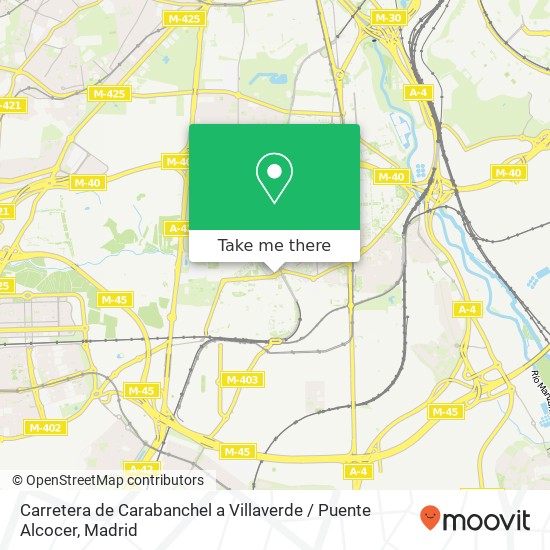 mapa Carretera de Carabanchel a Villaverde / Puente Alcocer