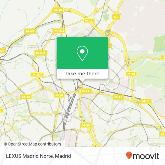 LEXUS Madrid Norte map