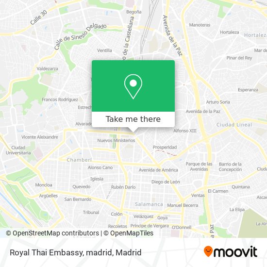 Royal Thai Embassy, madrid map