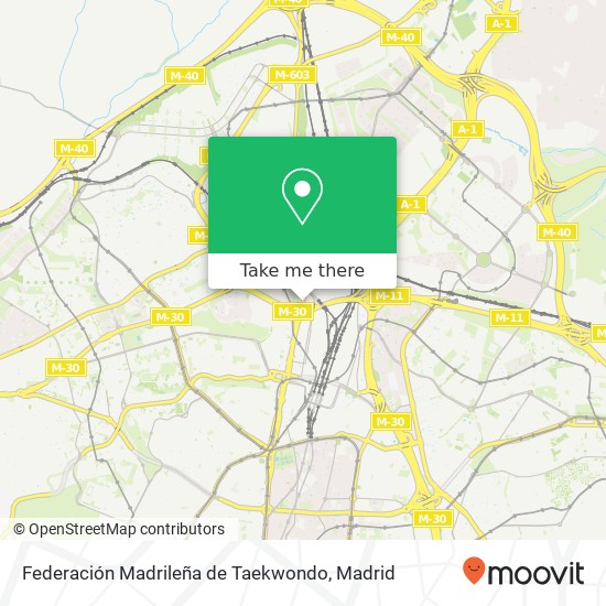 mapa Federación Madrileña de Taekwondo