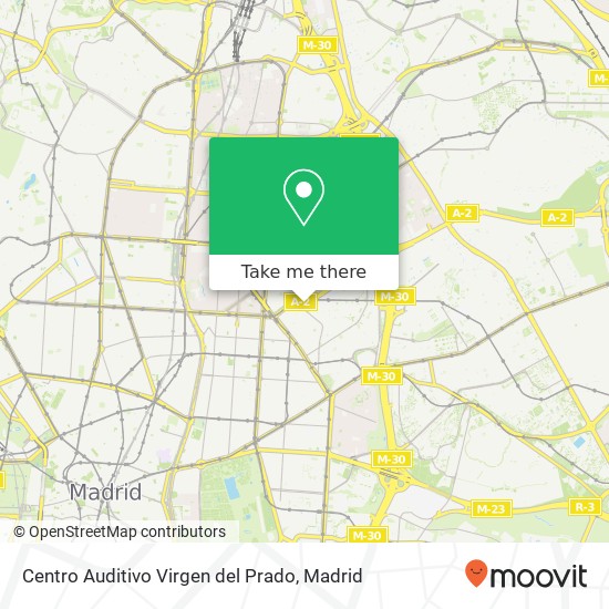 mapa Centro Auditivo Virgen del Prado