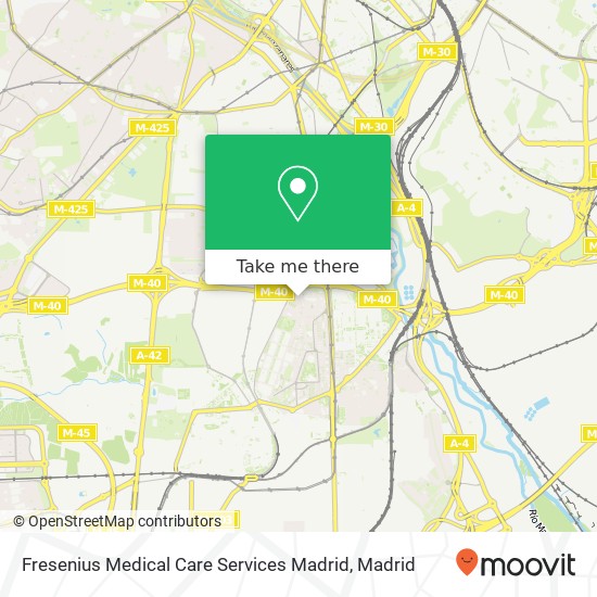 mapa Fresenius Medical Care Services Madrid