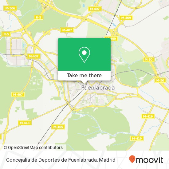 mapa Concejalía de Deportes de Fuenlabrada