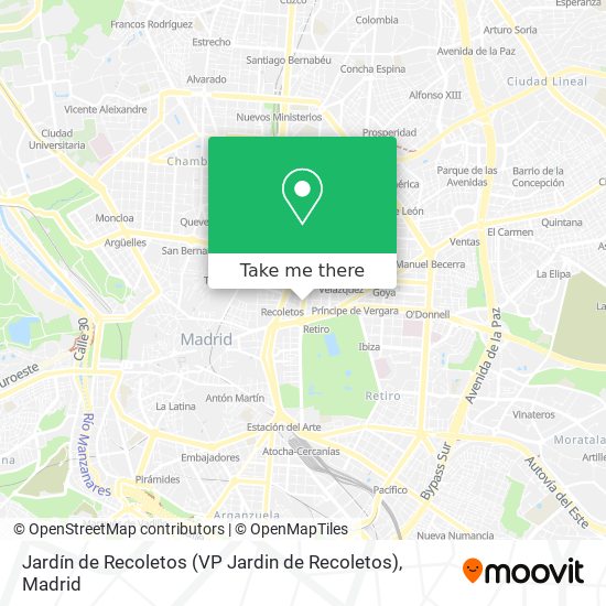 mapa Jardín de Recoletos (VP Jardin de Recoletos)