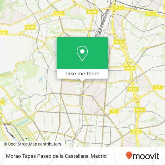 mapa Morao Tapas Paseo de la Castellana