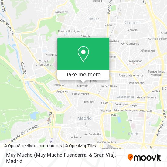 mapa Muy Mucho (Muy Mucho Fuencarral & Gran Vía)