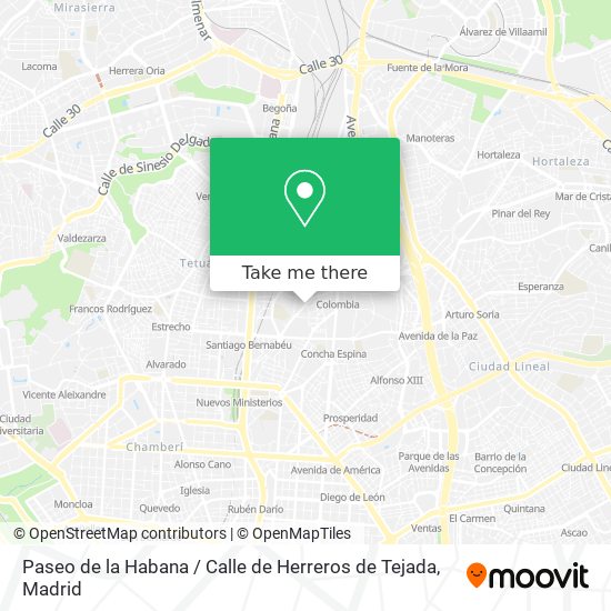 mapa Paseo de la Habana / Calle de Herreros de Tejada