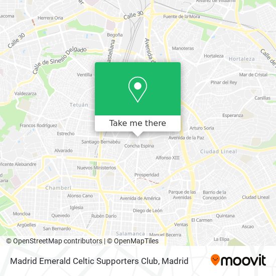 mapa Madrid Emerald Celtic Supporters Club