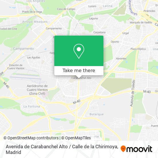 Avenida de Carabanchel Alto / Calle de la Chirimoya map