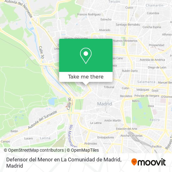 mapa Defensor del Menor en La Comunidad de Madrid