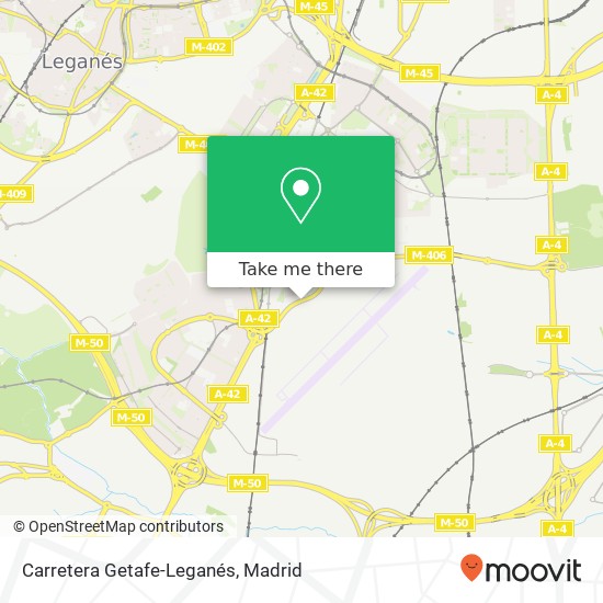 mapa Carretera Getafe-Leganés