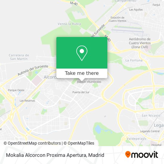 mapa Mokalia Alcorcon Proxima Apertura