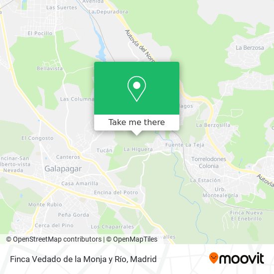 Finca Vedado de la Monja y Río map