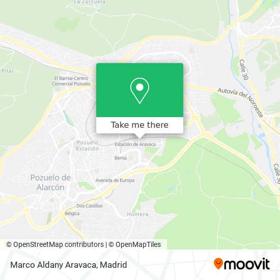 Marco Aldany Aravaca map