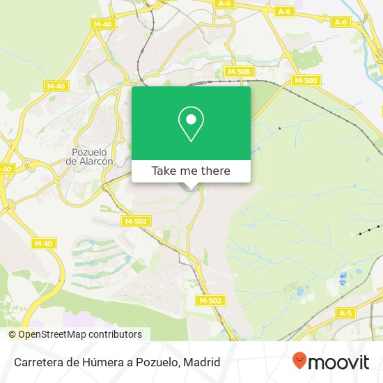 Carretera de Húmera a Pozuelo map