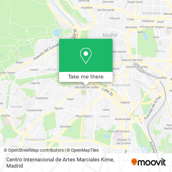 mapa Centro Internacional de Artes Marciales Kime