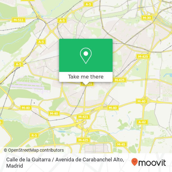 mapa Calle de la Guitarra / Avenida de Carabanchel Alto