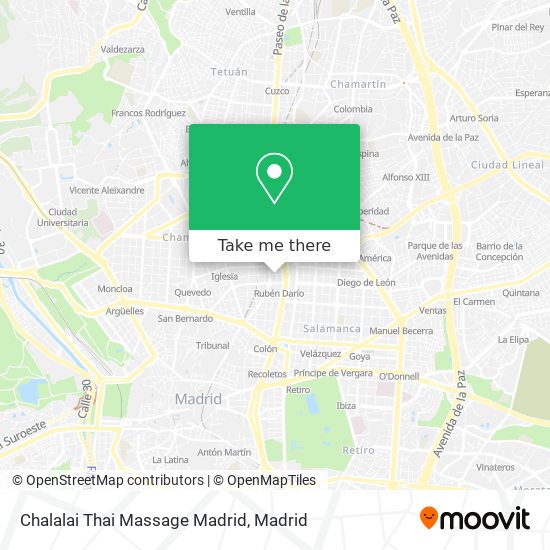 mapa Chalalai Thai Massage Madrid