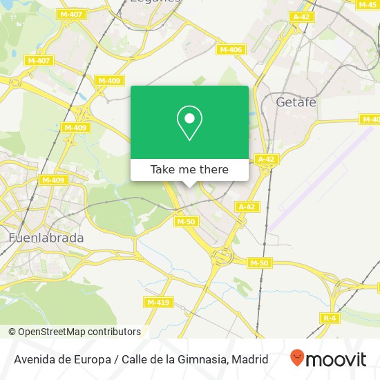 mapa Avenida de Europa / Calle de la Gimnasia