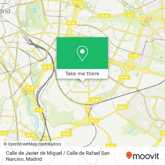 mapa Calle de Javier de Miguel / Calle de Rafael San Narciso