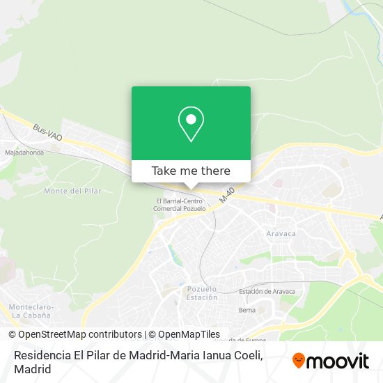 mapa Residencia El Pilar de Madrid-Maria Ianua Coeli