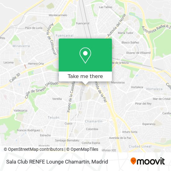 mapa Sala Club RENFE Lounge Chamartín