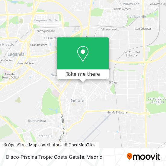 mapa Disco-Piscina Tropic Costa Getafe