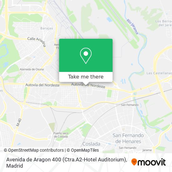 mapa Avenida de Aragon 400 (Ctra.A2-Hotel Auditorium)