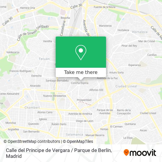 Calle del Príncipe de Vergara / Parque de Berlín map