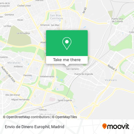 Envío de Dinero Europhil map