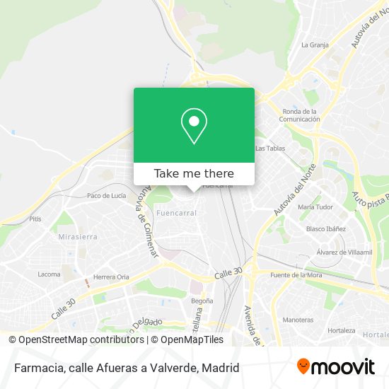Farmacia, calle Afueras a Valverde map