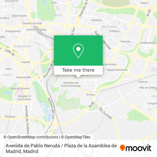 mapa Avenida de Pablo Neruda / Plaza de la Asamblea de Madrid