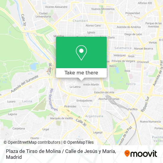 Plaza de Tirso de Molina / Calle de Jesús y María map