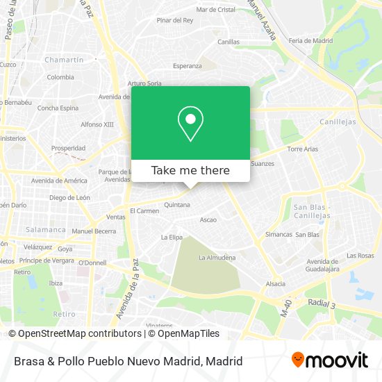 Brasa & Pollo Pueblo Nuevo Madrid map