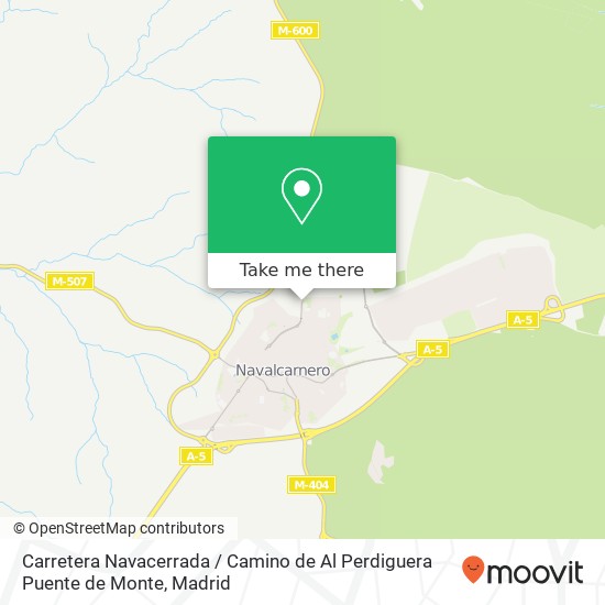 mapa Carretera Navacerrada / Camino de Al Perdiguera Puente de Monte