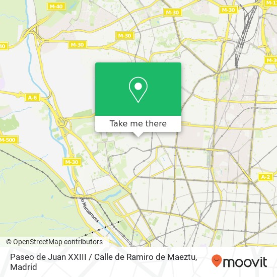 mapa Paseo de Juan XXIII / Calle de Ramiro de Maeztu