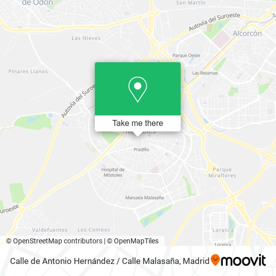mapa Calle de Antonio Hernández / Calle Malasaña
