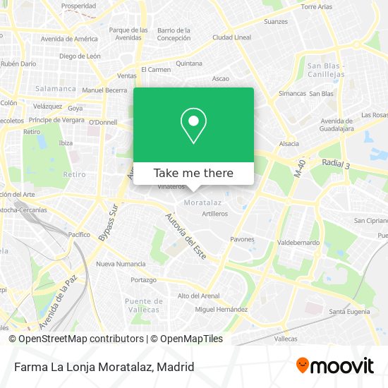 Farma La Lonja Moratalaz map