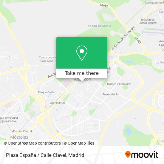 mapa Plaza España / Calle Clavel