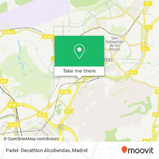 mapa Padel- Decathlon Alcobendas