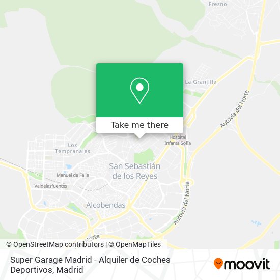 mapa Super Garage Madrid - Alquiler de Coches Deportivos