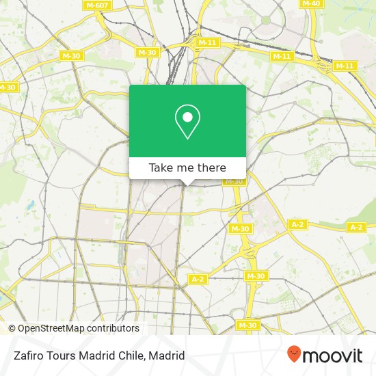 mapa Zafiro Tours Madrid Chile