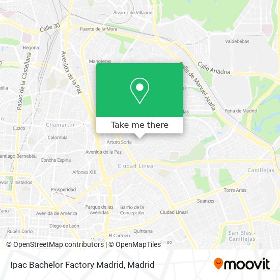Ipac Bachelor Factory Madrid map