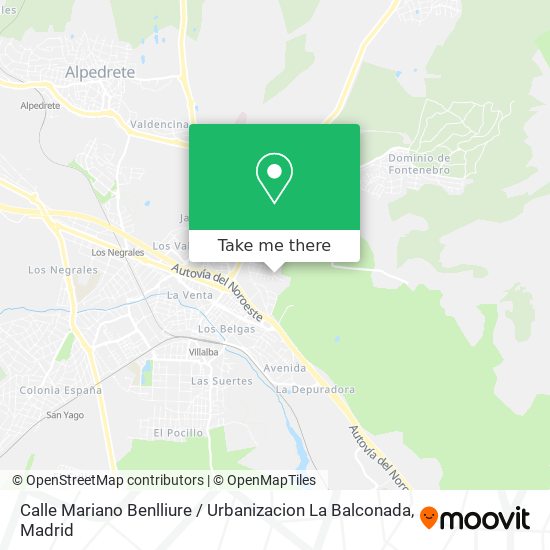 mapa Calle Mariano Benlliure / Urbanizacion La Balconada