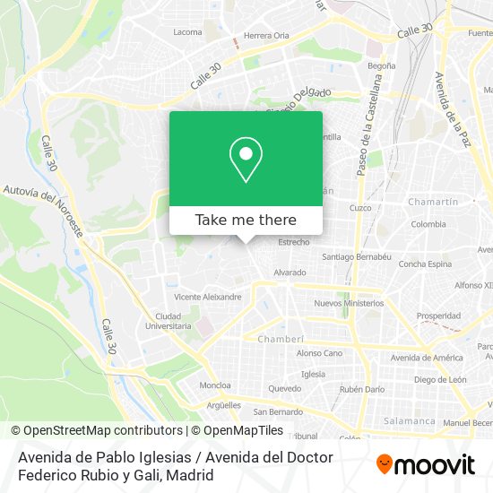 mapa Avenida de Pablo Iglesias / Avenida del Doctor Federico Rubio y Gali