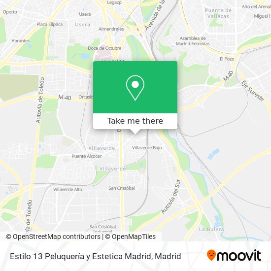 Estilo 13 Peluquería y Estetica Madrid map
