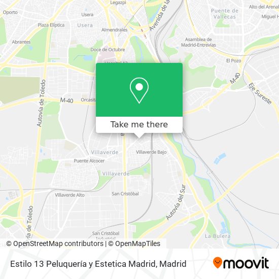 mapa Estilo 13 Peluquería y Estetica Madrid