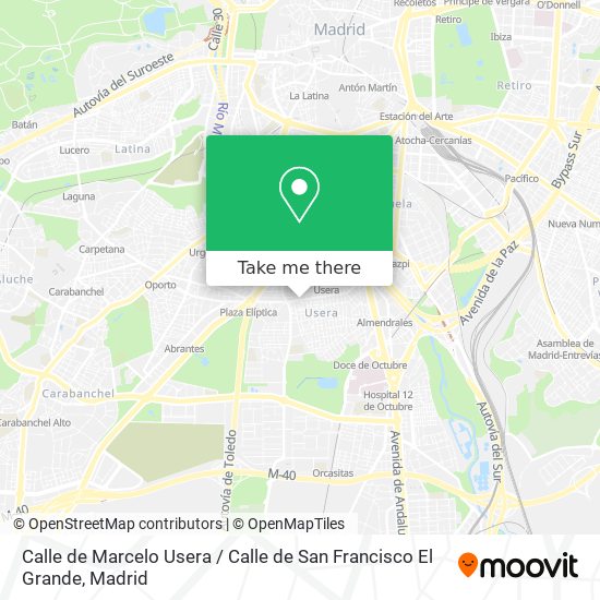 mapa Calle de Marcelo Usera / Calle de San Francisco El Grande